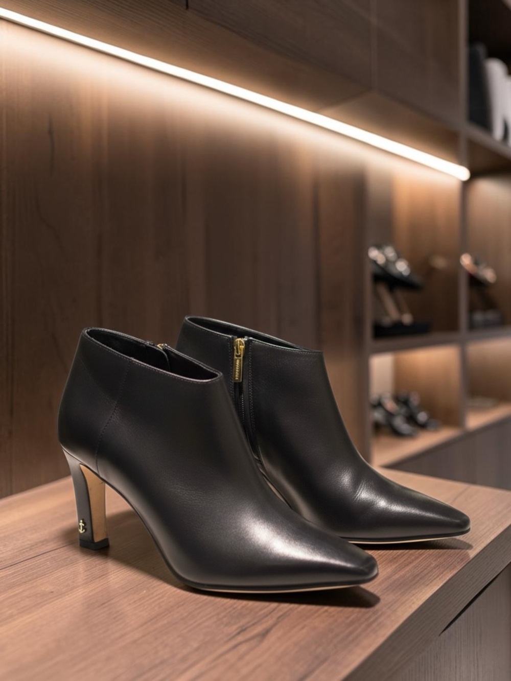 Jimmy Choo Merche Black Ankle Boots Booties 7.5 38